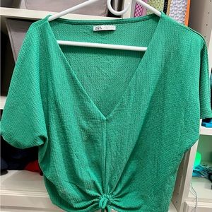 Green crop Zara shirt